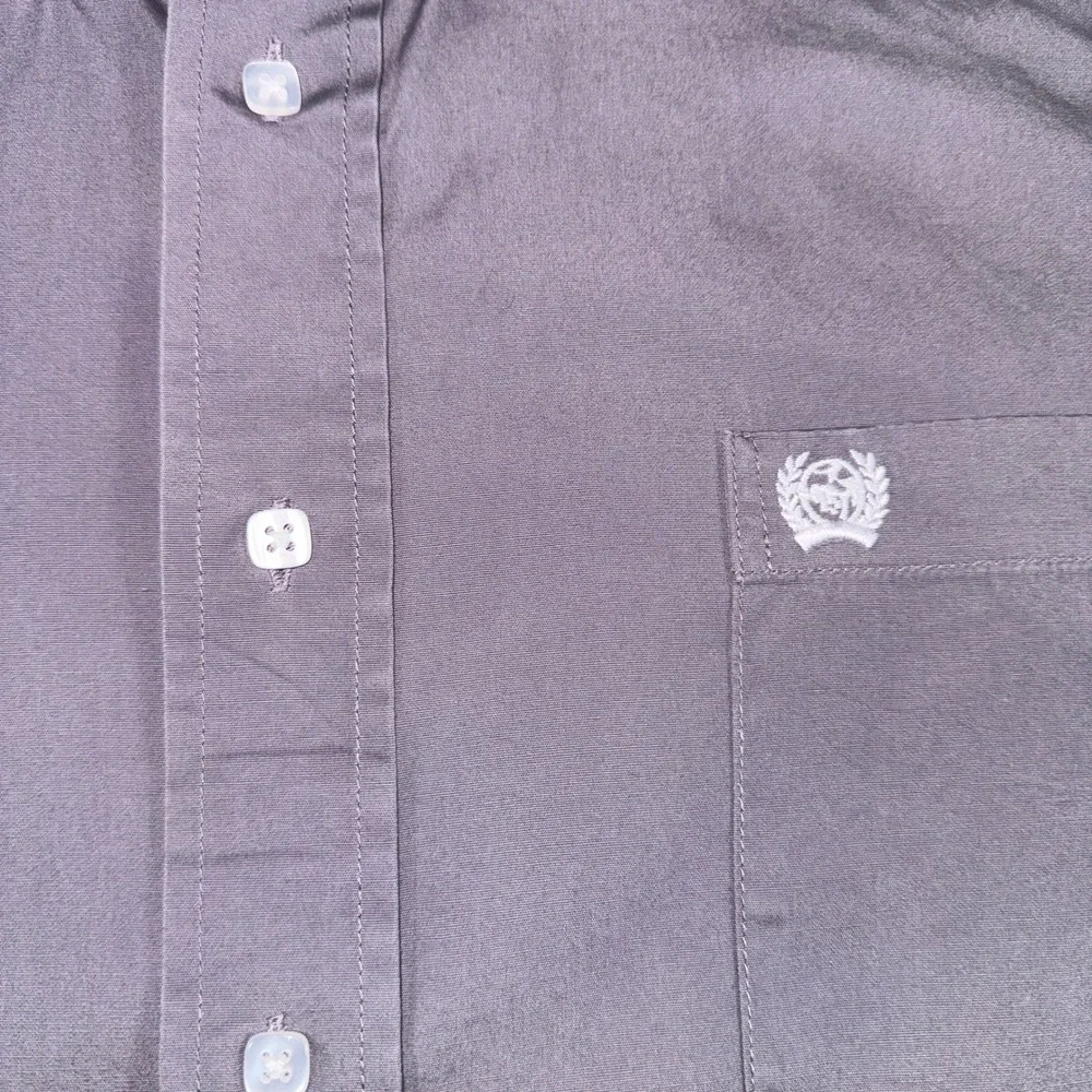 Cinch Mens Gray Long Sleeve Button Down Cotton Western Shirt XL MTW1104238